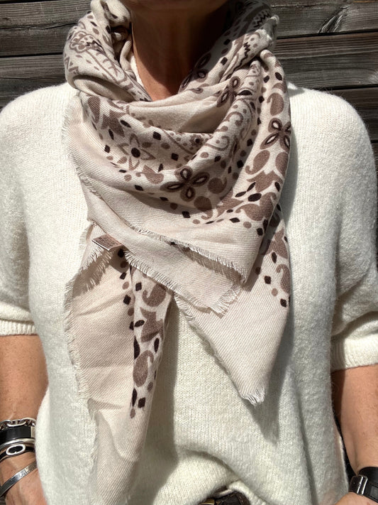 KAREN foulard motif paisley beige