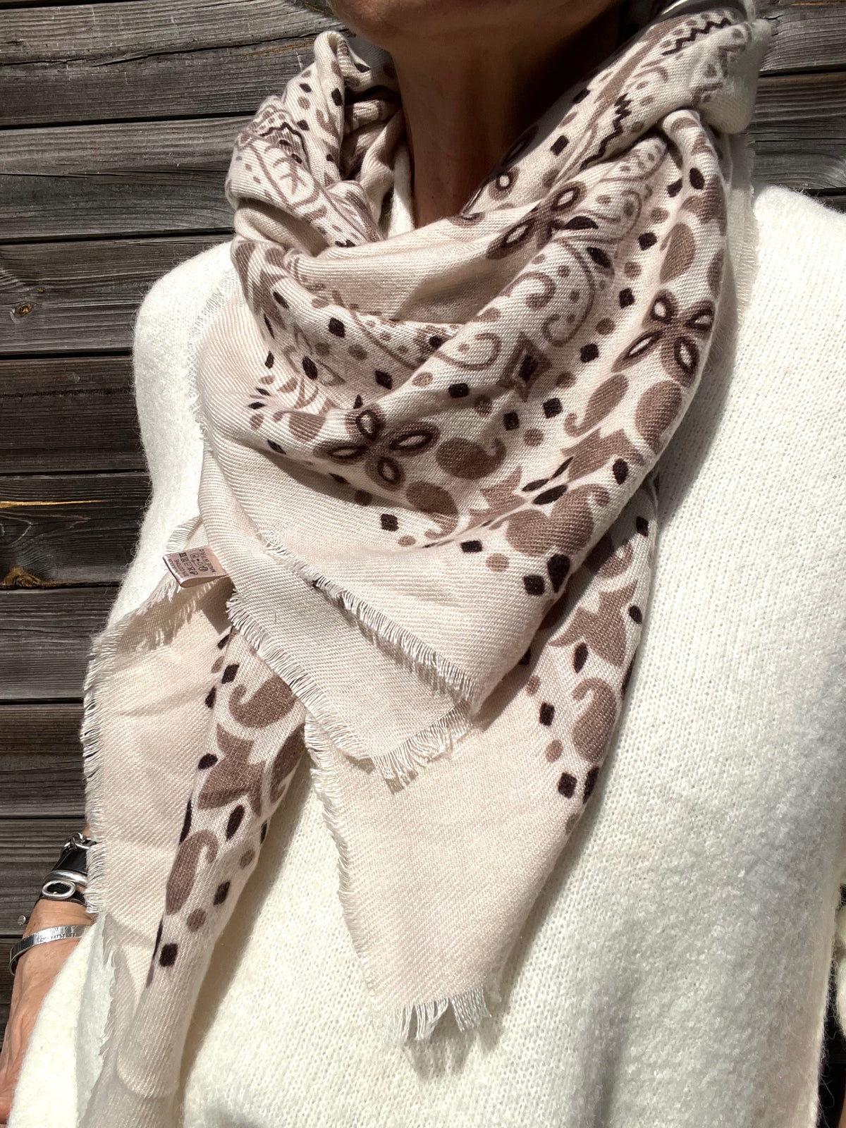 KAREN foulard motif paisley beige