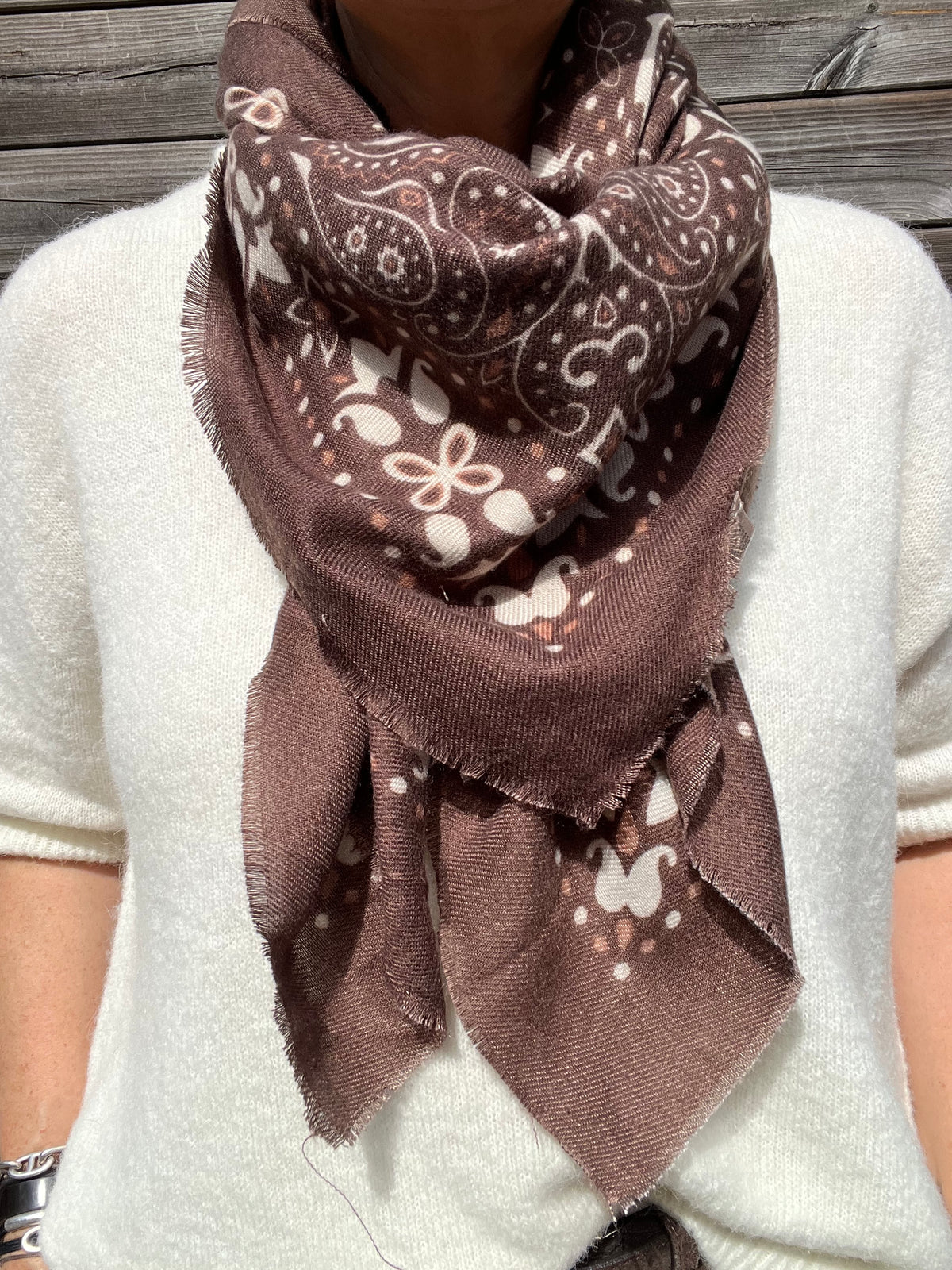 KAREN foulard motif paisley choco