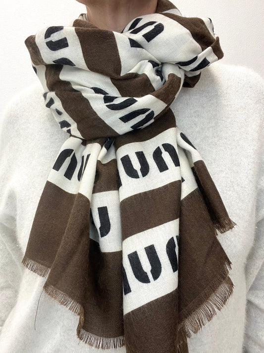 MUM écharpe légère motif graphique choco