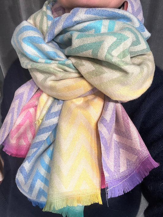 ZACH écharpe motif zig zag multicolore cream