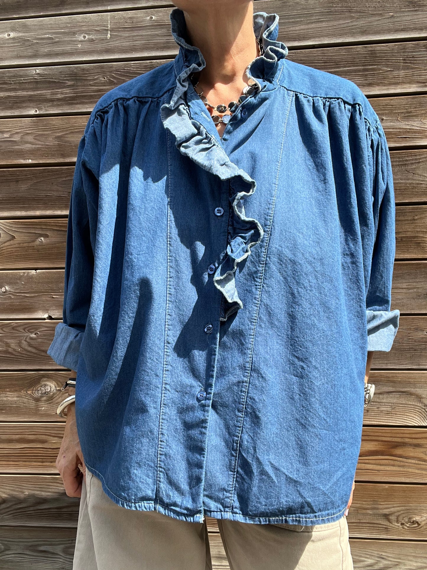 CALAMATA chemise denim à volant