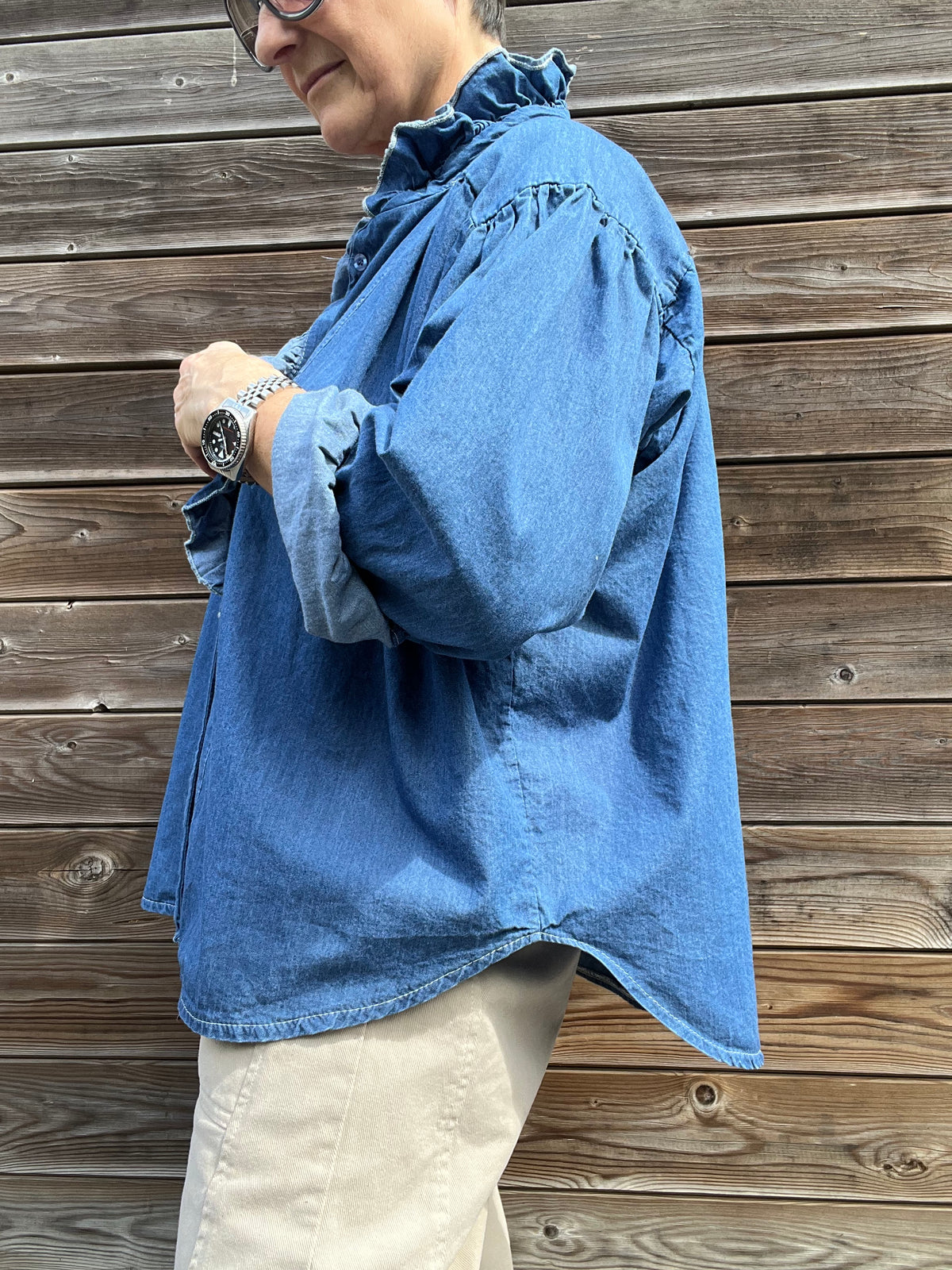 CALAMATA chemise denim à volant