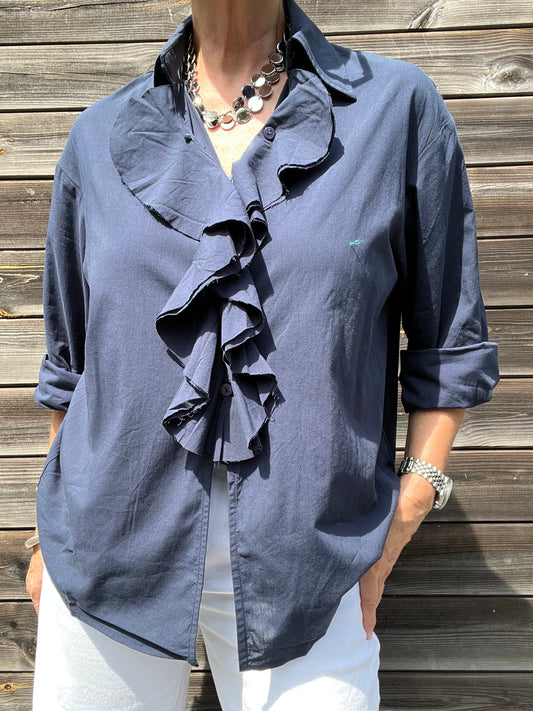 DAMIENNE chemise à volants navy