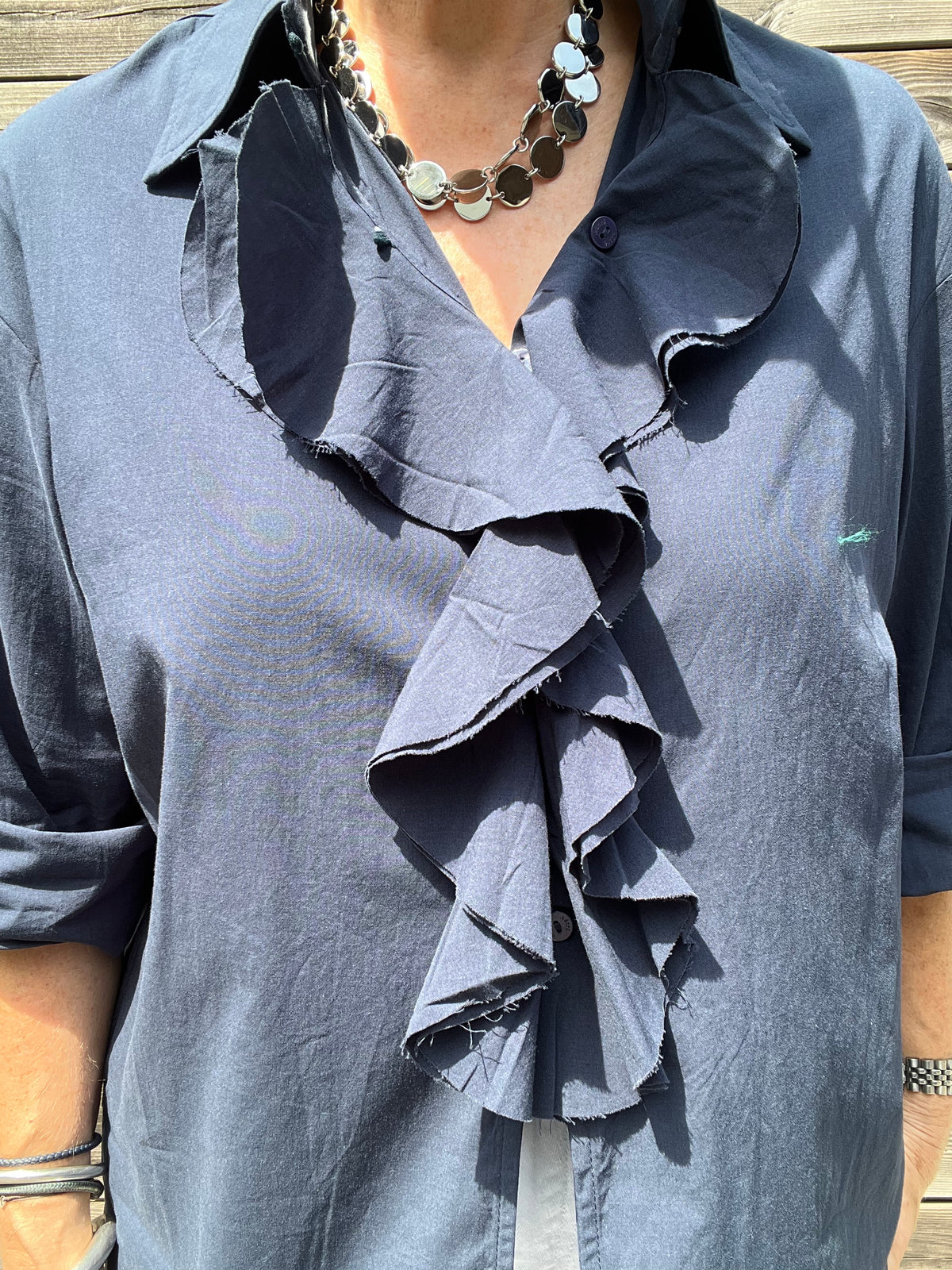 DAMIENNE chemise à volants navy
