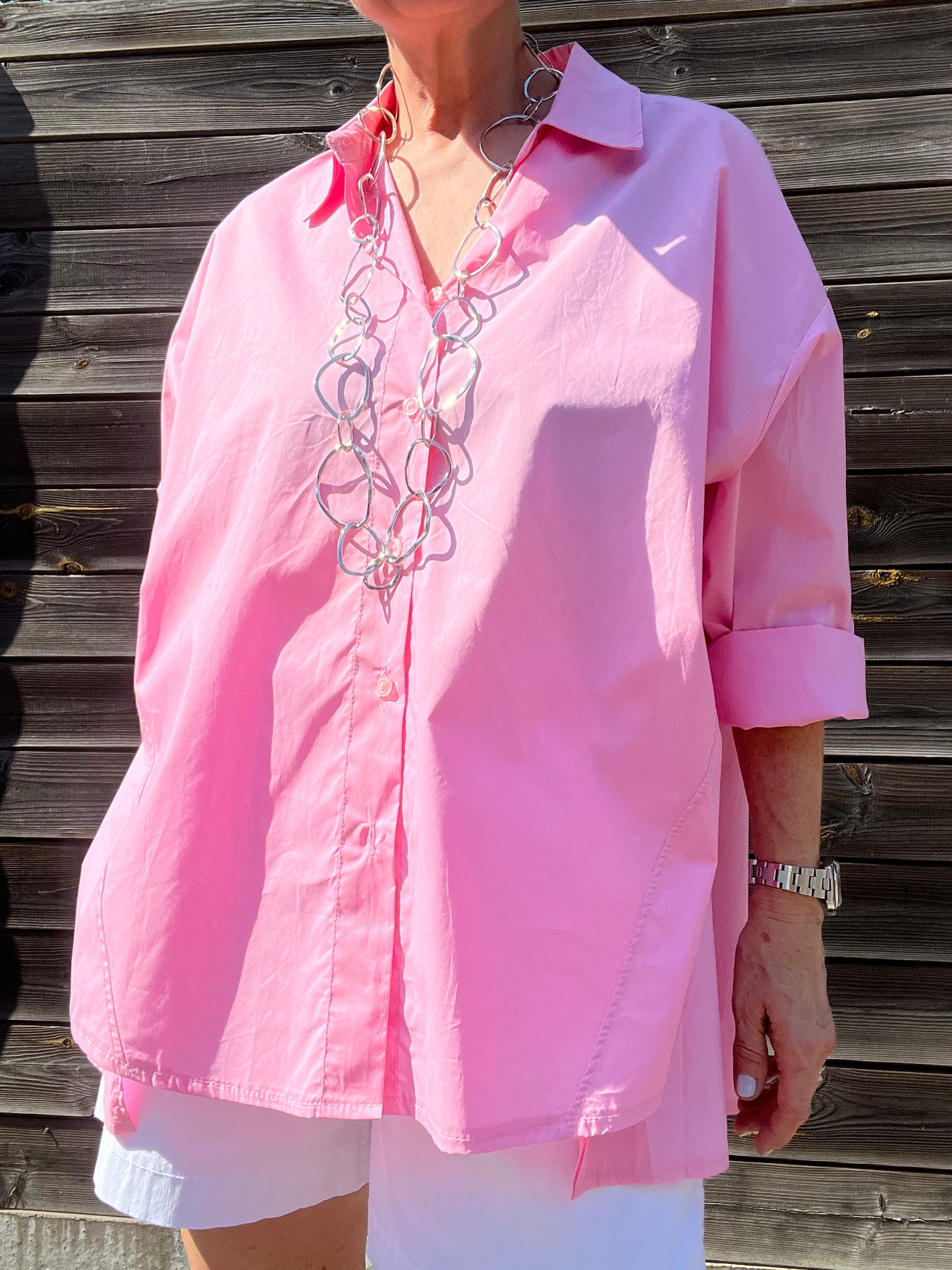 GOODJOB chemise oversize en coton bubblegum