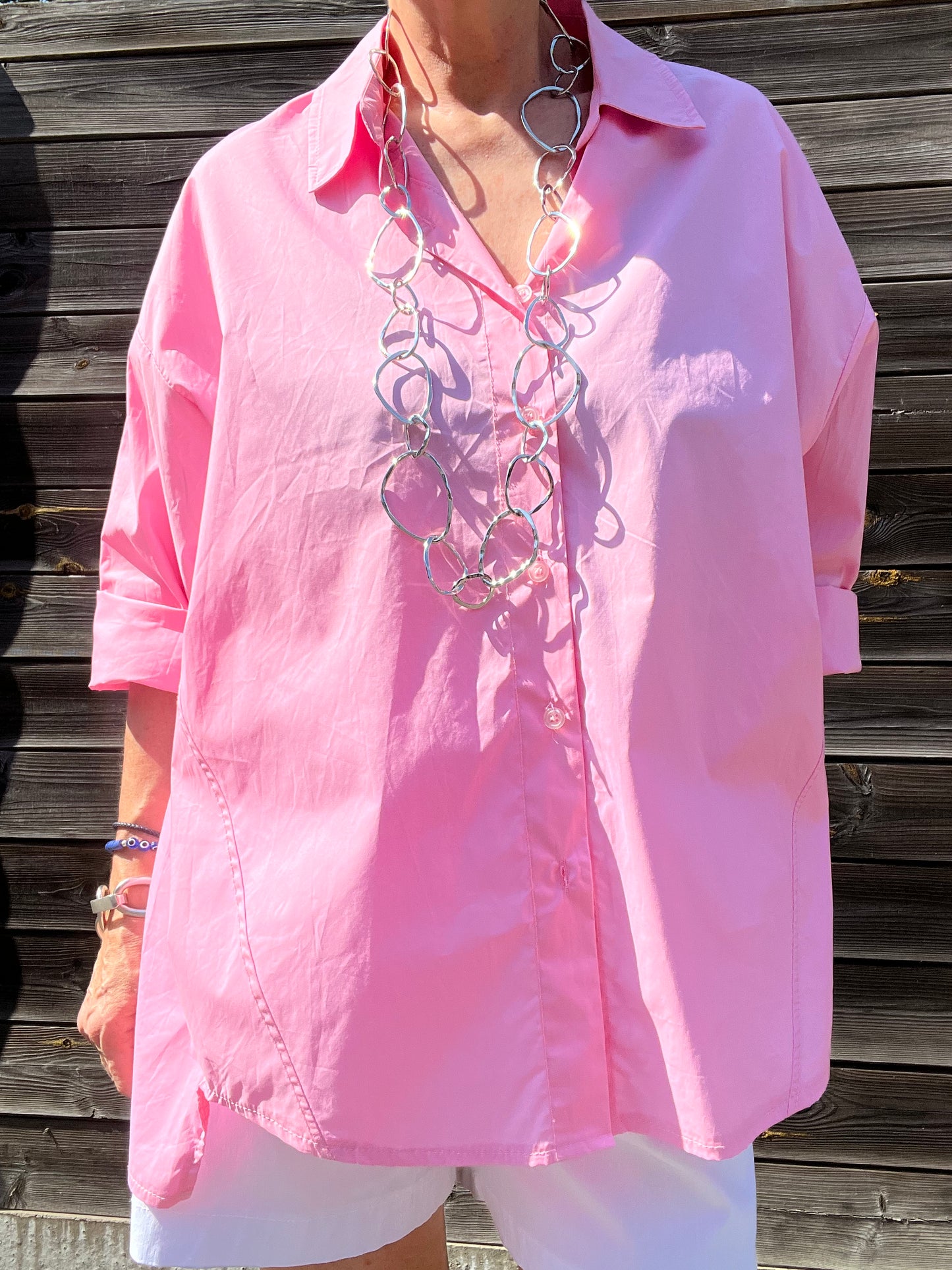 GOODJOB chemise oversize en coton bubblegum
