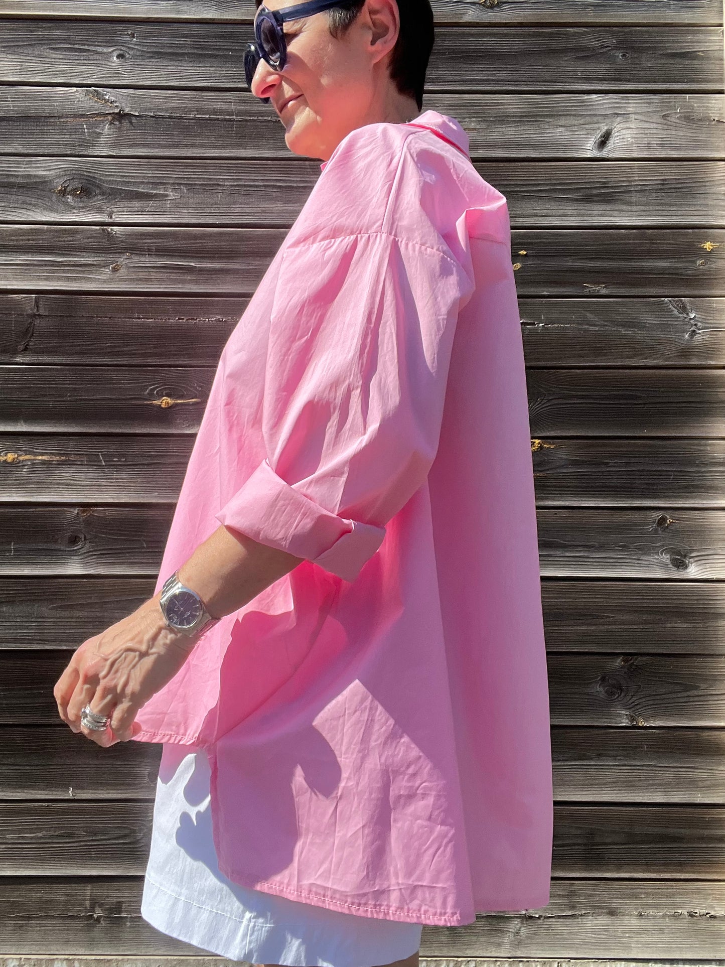 GOODJOB chemise oversize en coton bubblegum