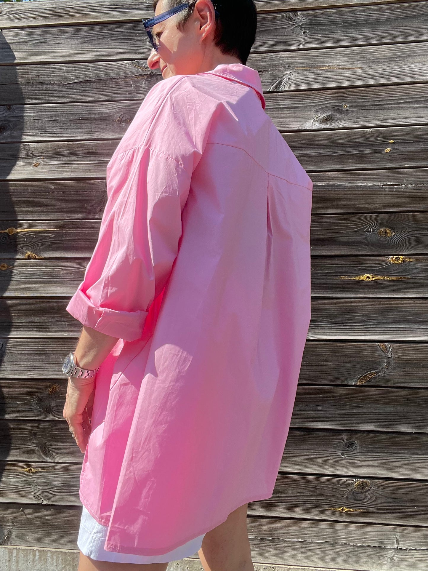 GOODJOB chemise oversize en coton bubblegum