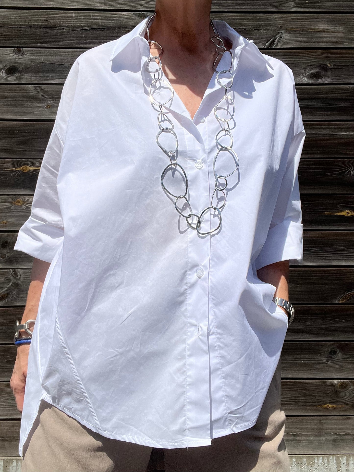 GOODJOB chemise oversize en coton white
