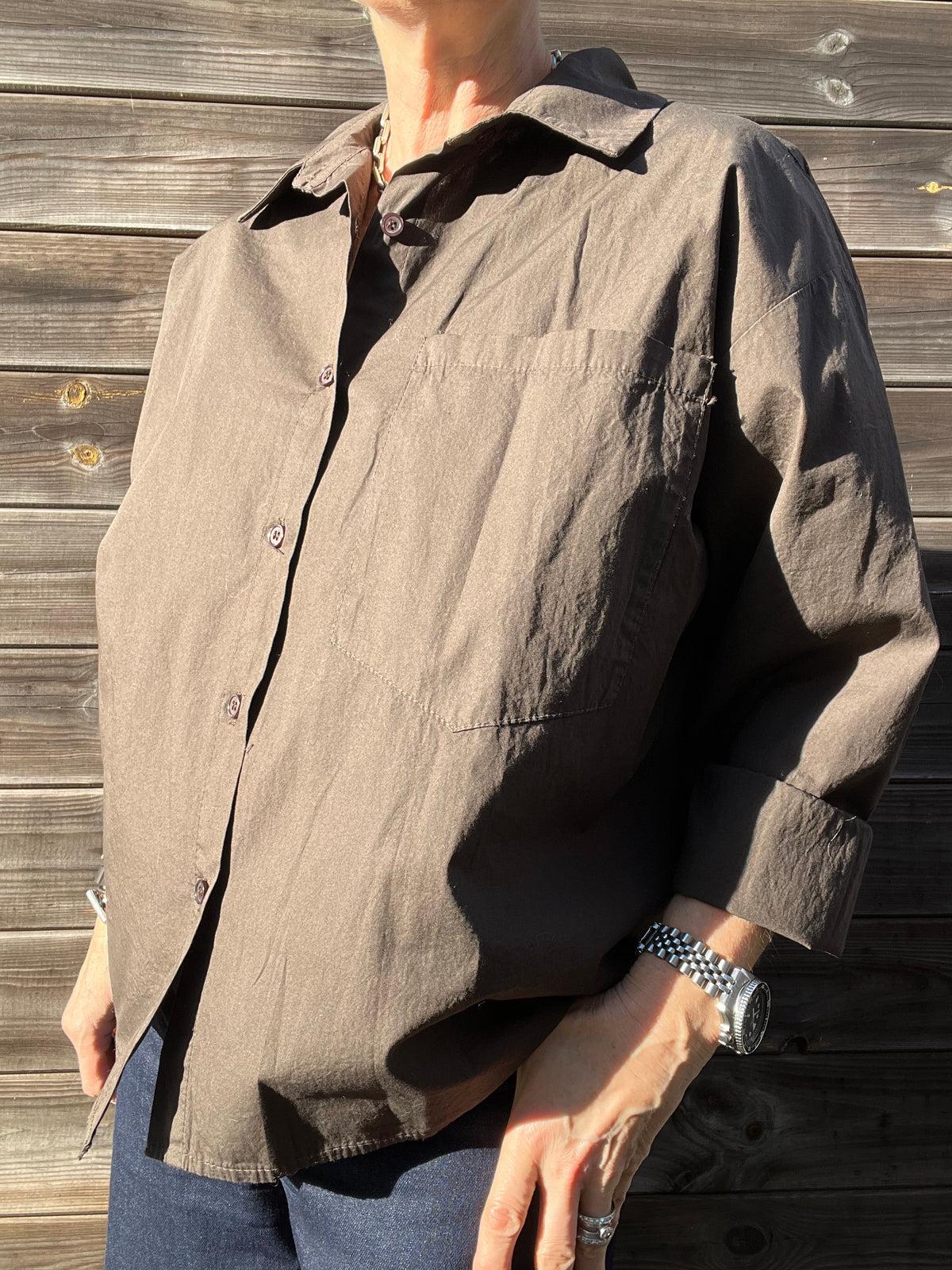 JOB chemise en coton choco