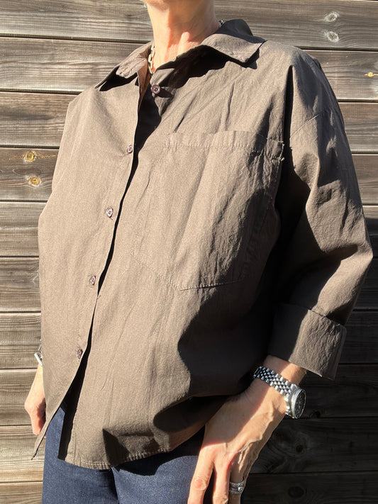 JOB chemise en coton choco