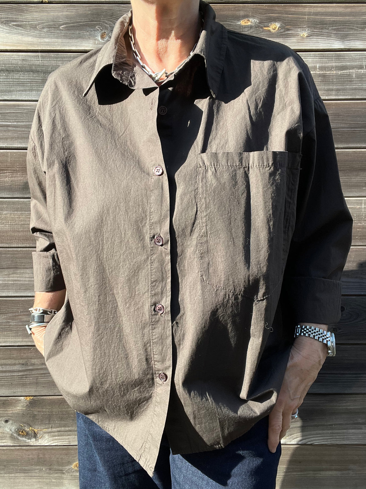 JOB chemise en coton choco