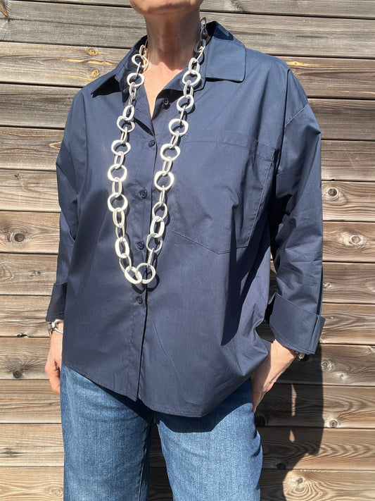 JOB chemise en coton navy