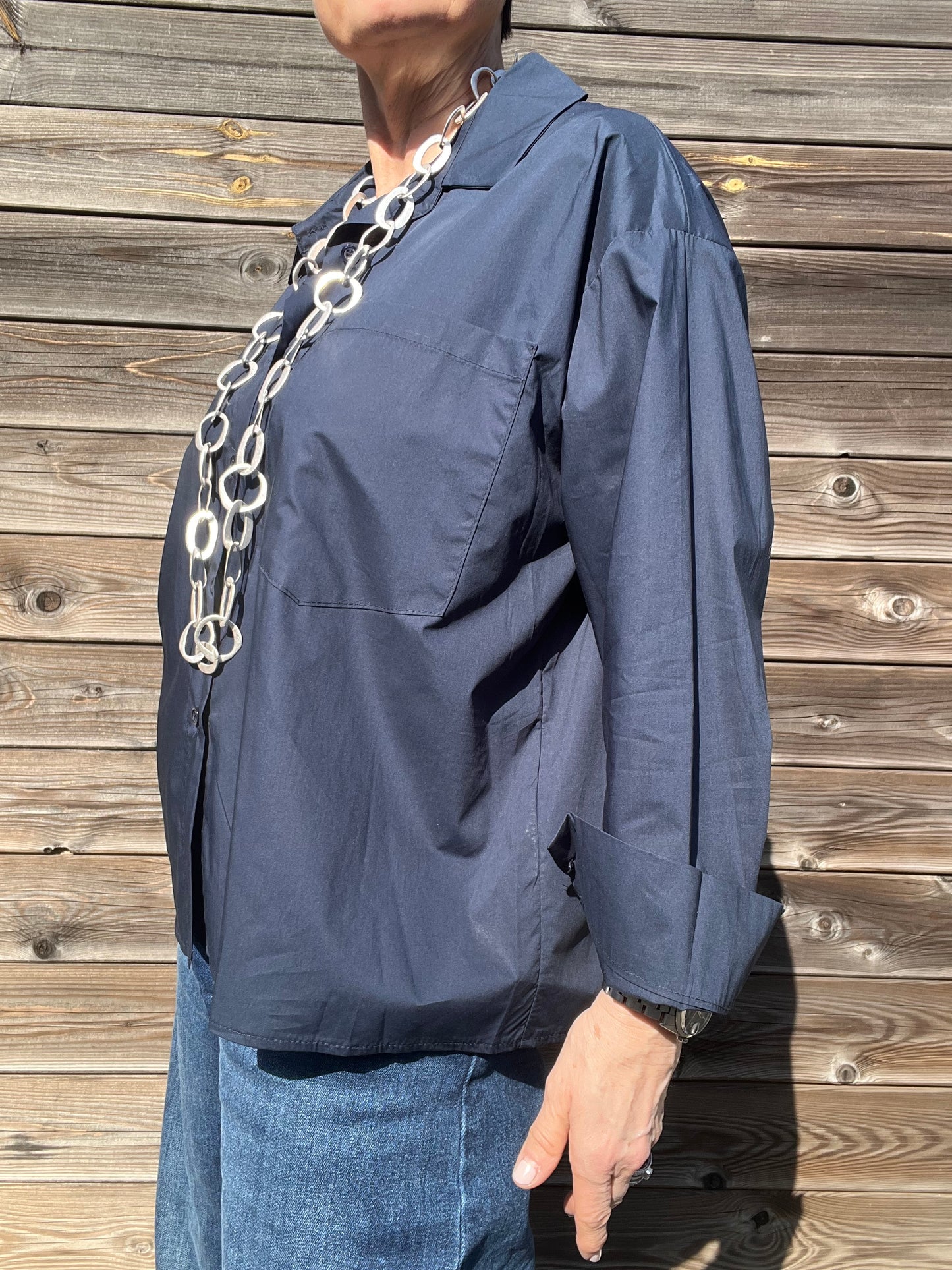 JOB chemise en coton navy