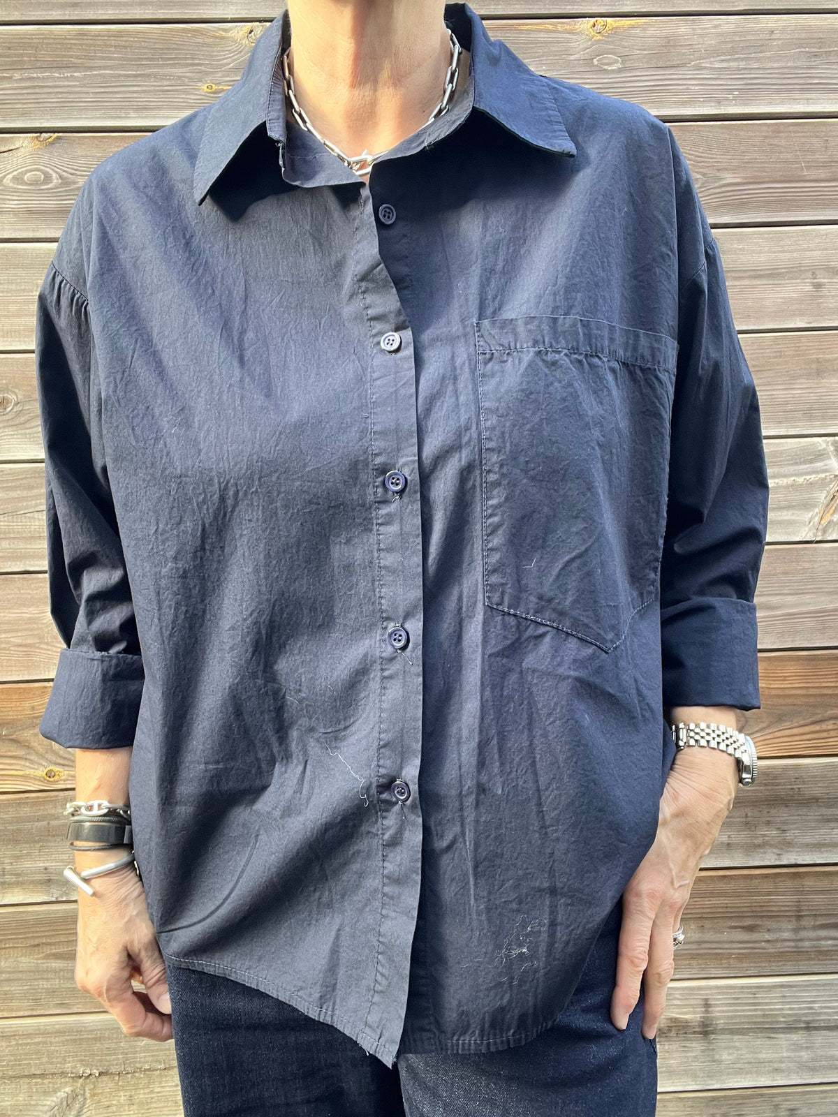 JOB chemise en coton navy