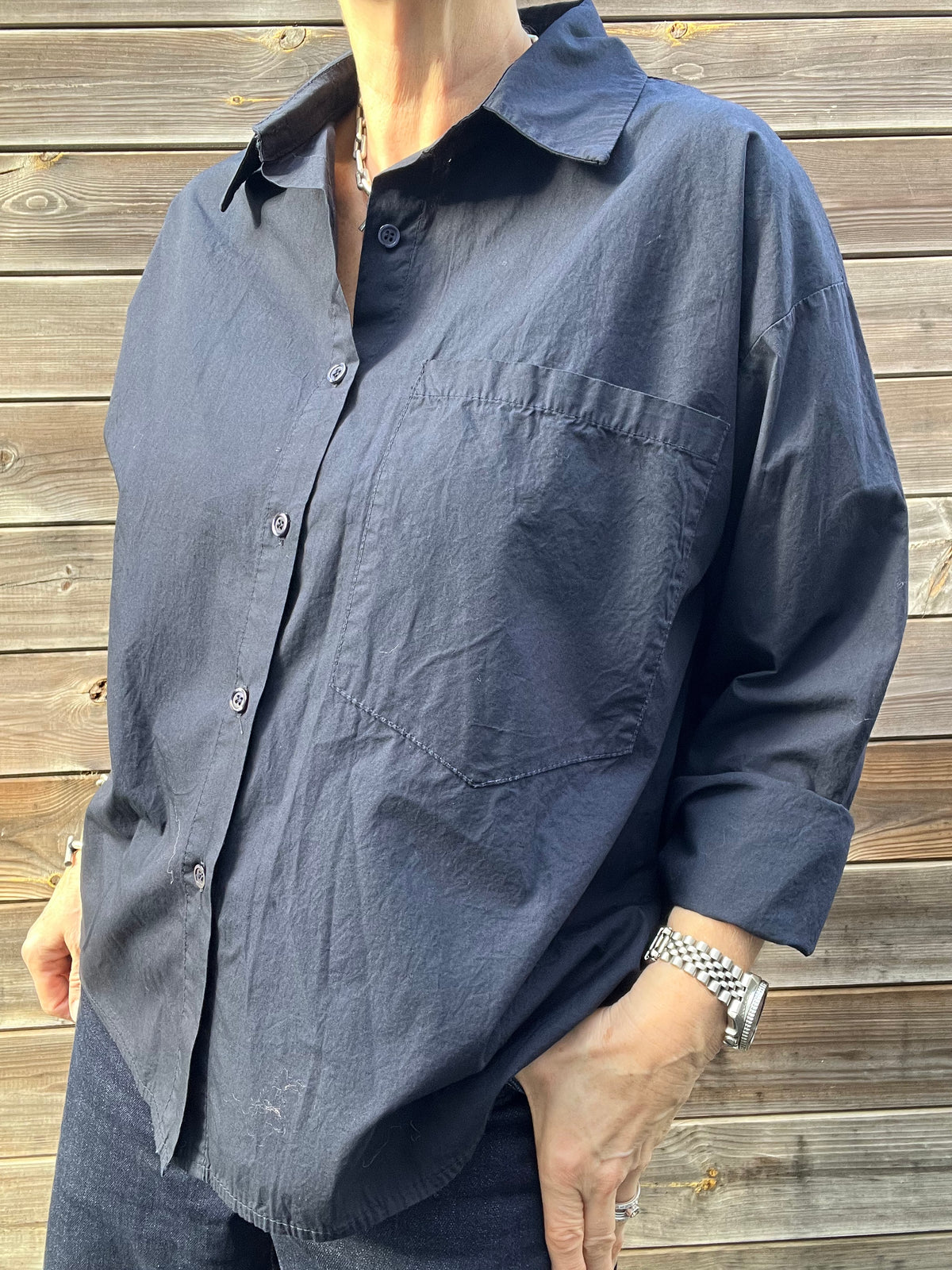 JOB chemise en coton navy