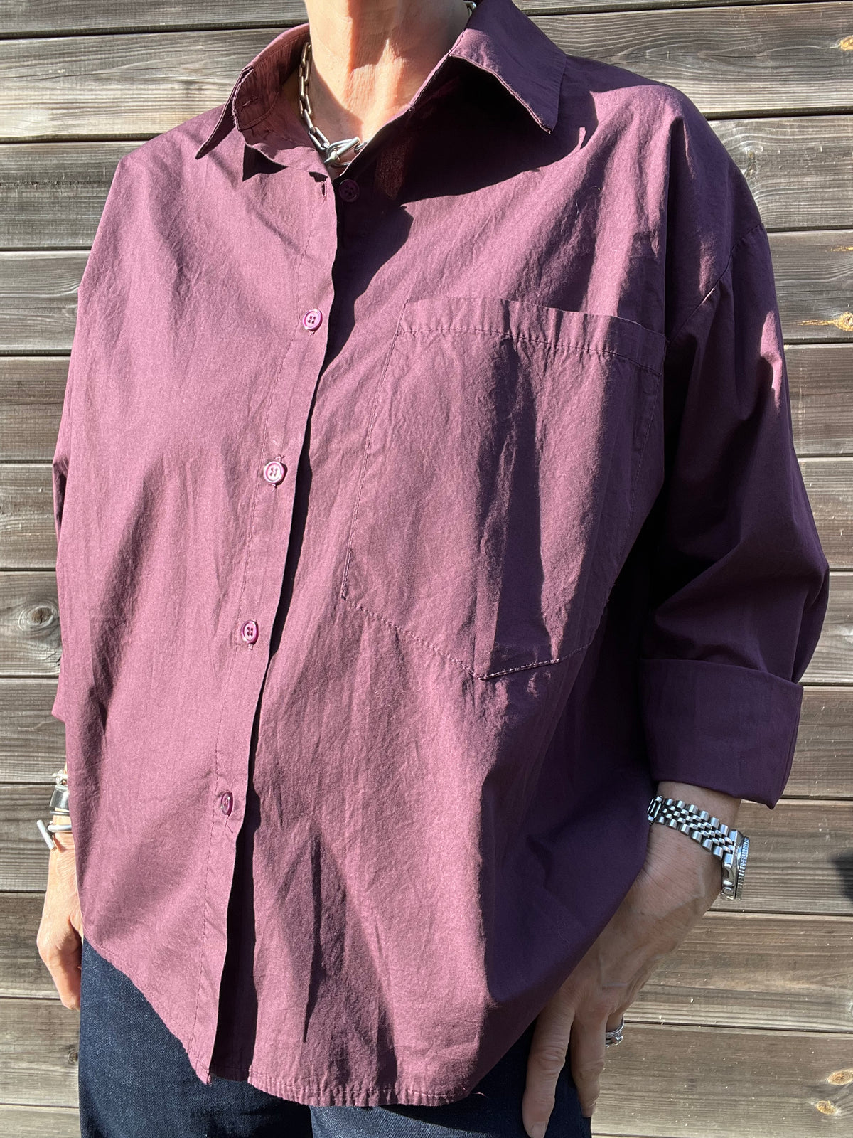 JOB chemise en coton wine