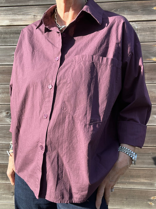 JOB chemise en coton wine