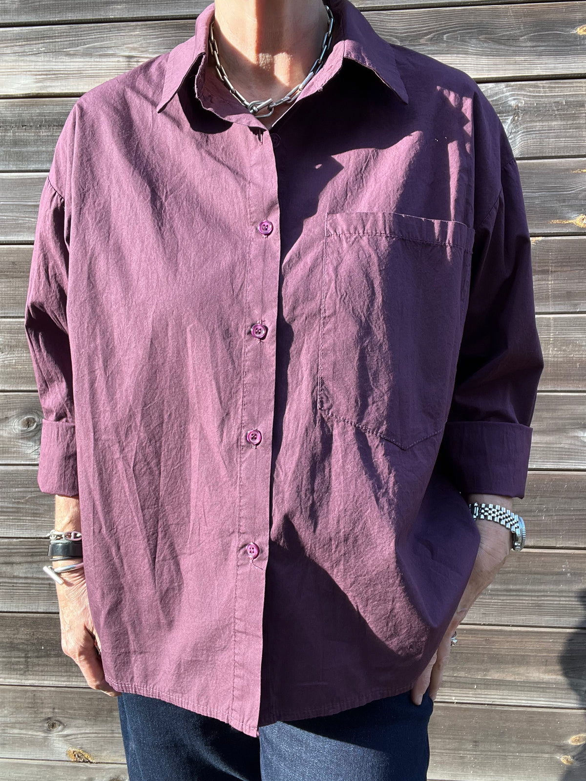 JOB chemise en coton wine