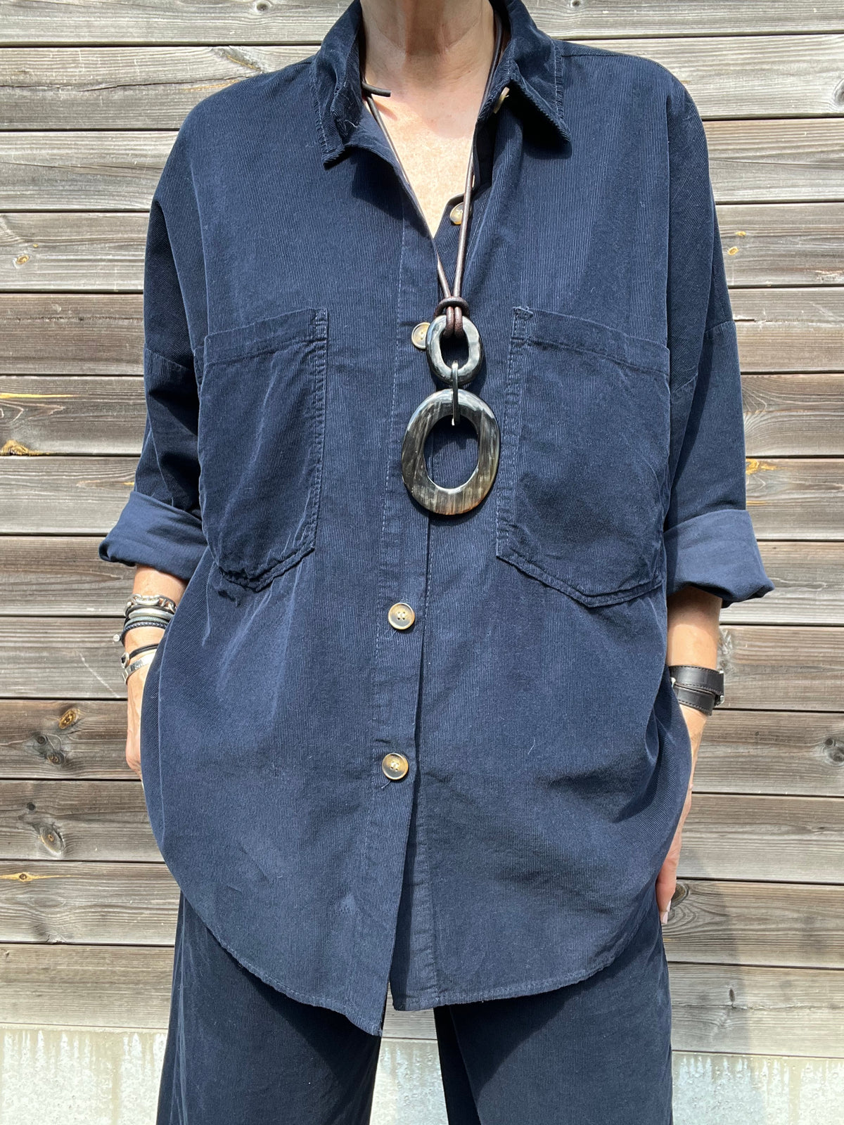MILTON chemise baby velours navy