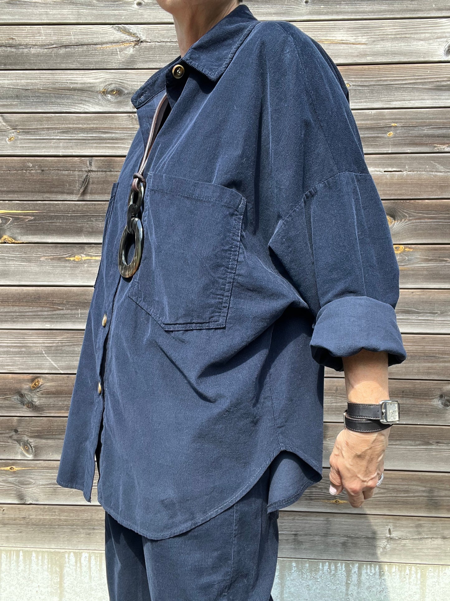 MILTON chemise baby velours navy