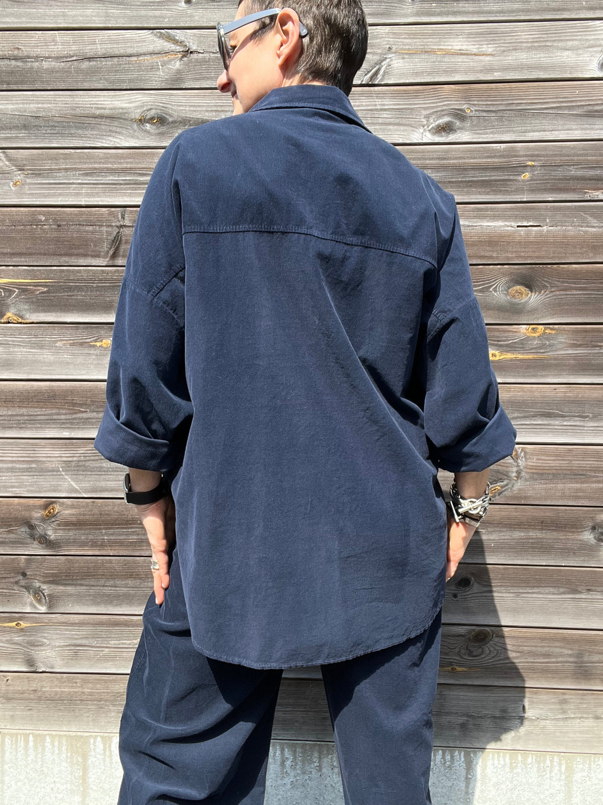 MILTON chemise baby velours navy