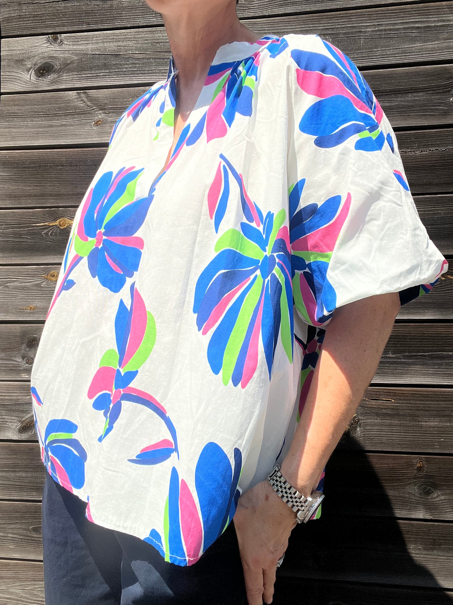 POSI blouse imprimée manche baloon bic