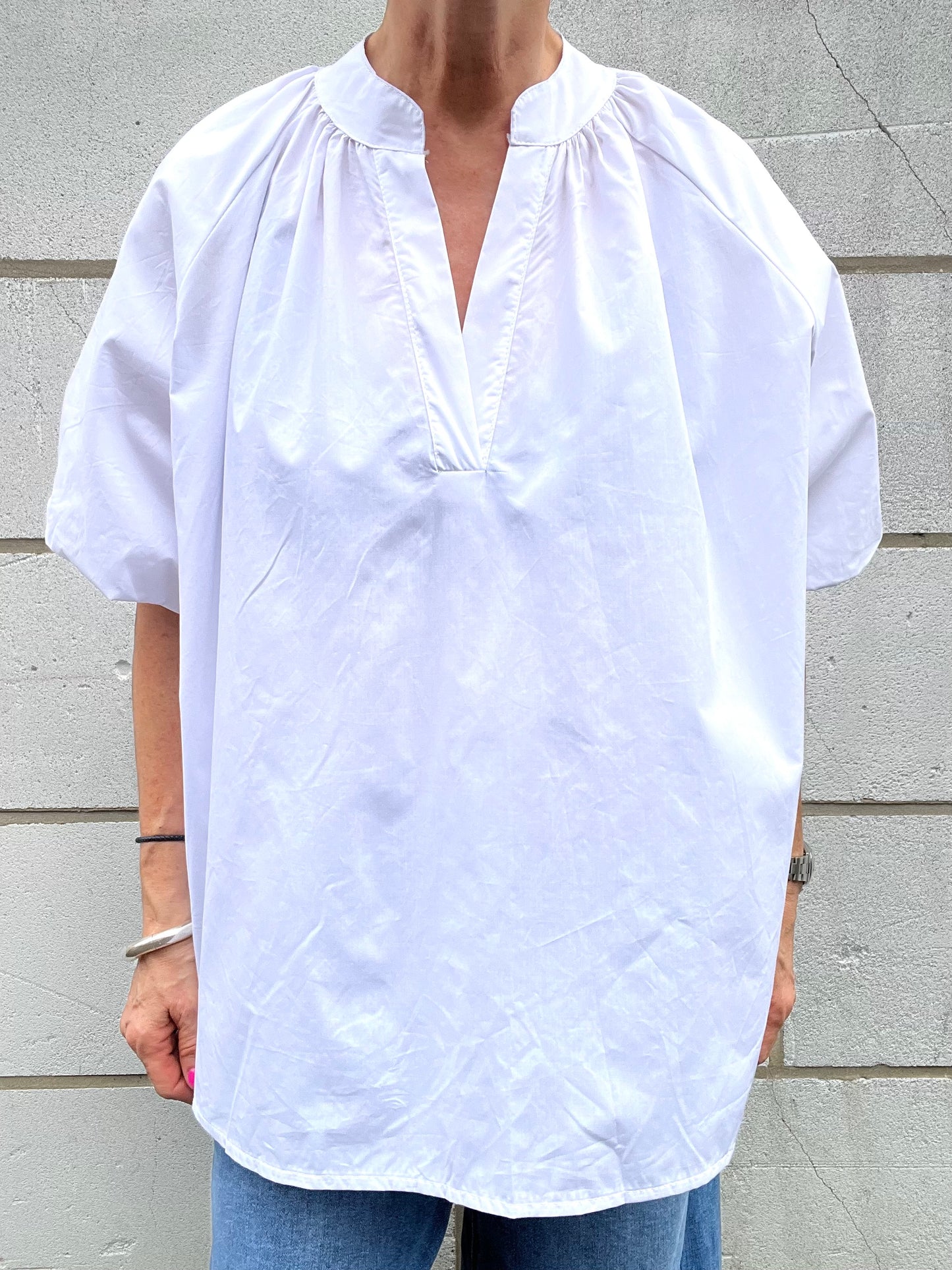 POSUNI blouse manche ballon white