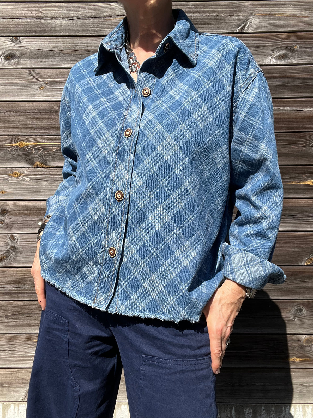 TAVISH chemise denim à carreaux