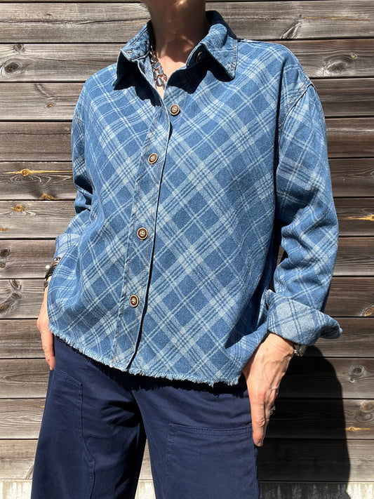 TAVISH chemise denim à carreaux