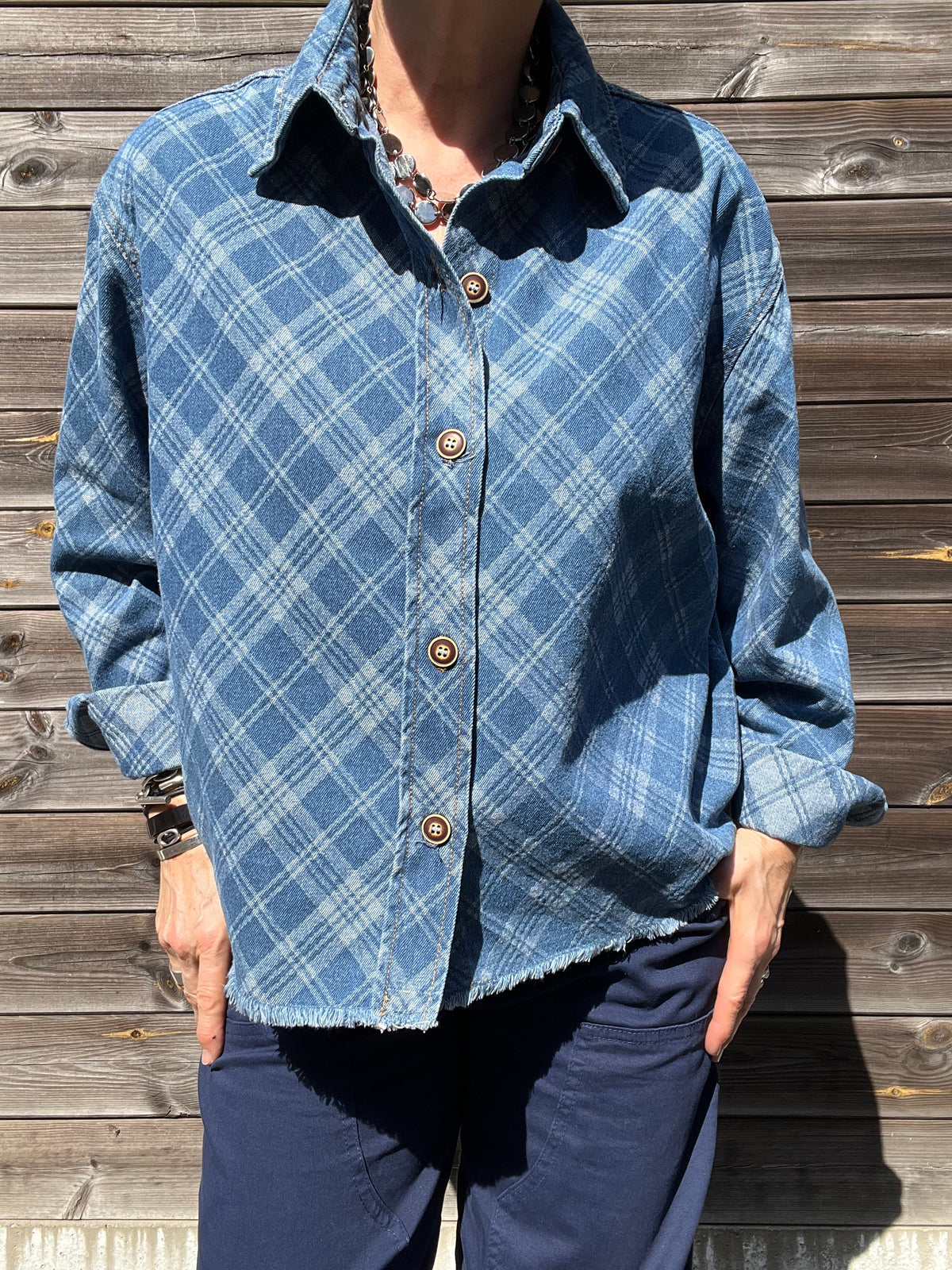 TAVISH chemise denim à carreaux