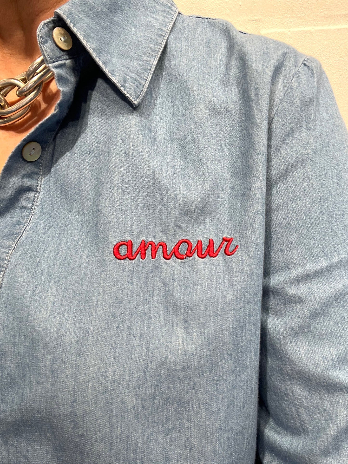 BRAMOUR chemise jeans brodée