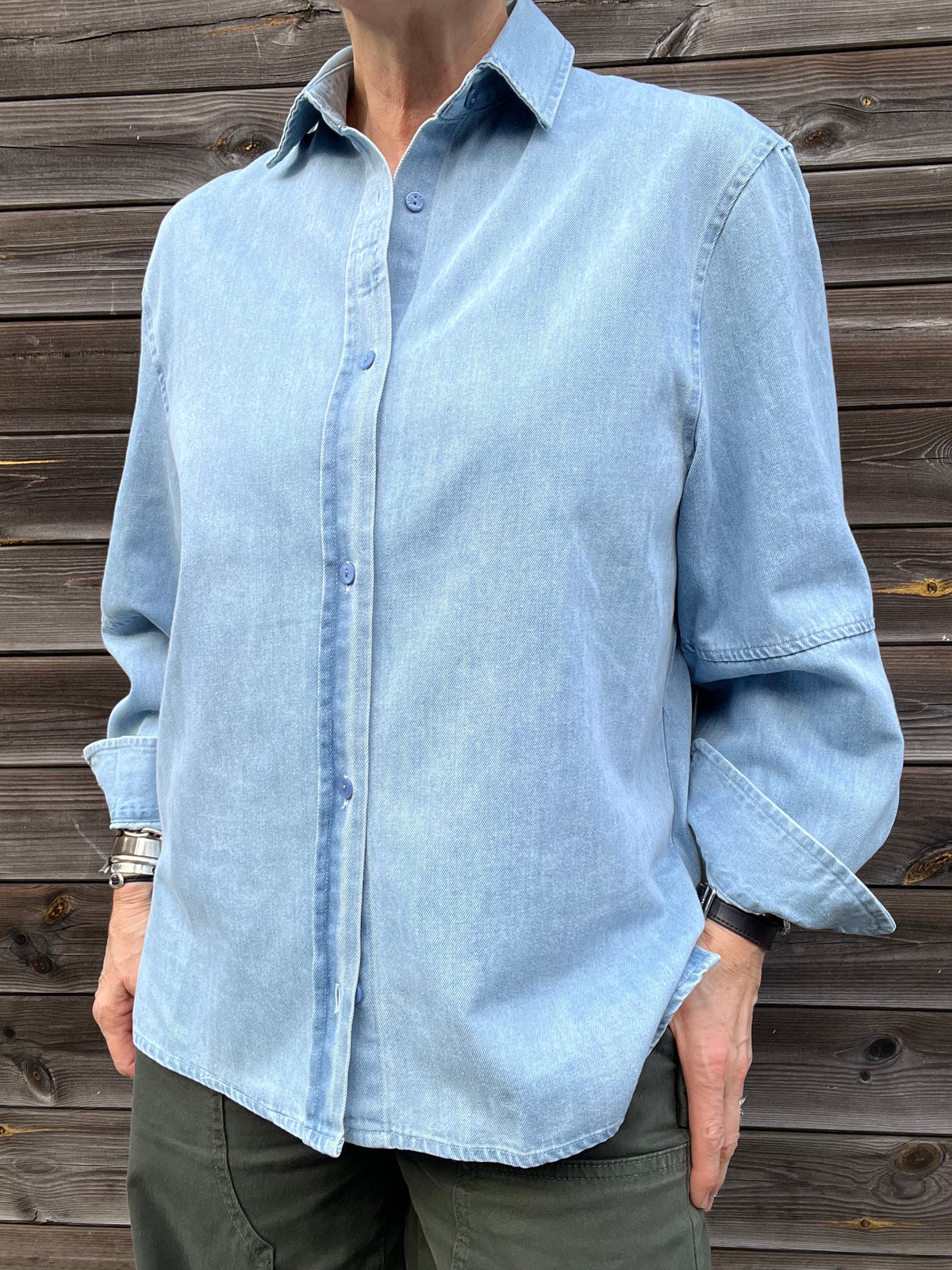 DARIADENIM chemise denim broderie "Adoré you" blue