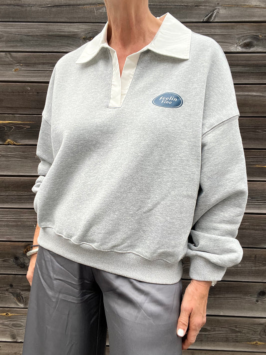 AITANA sweat col polo grey