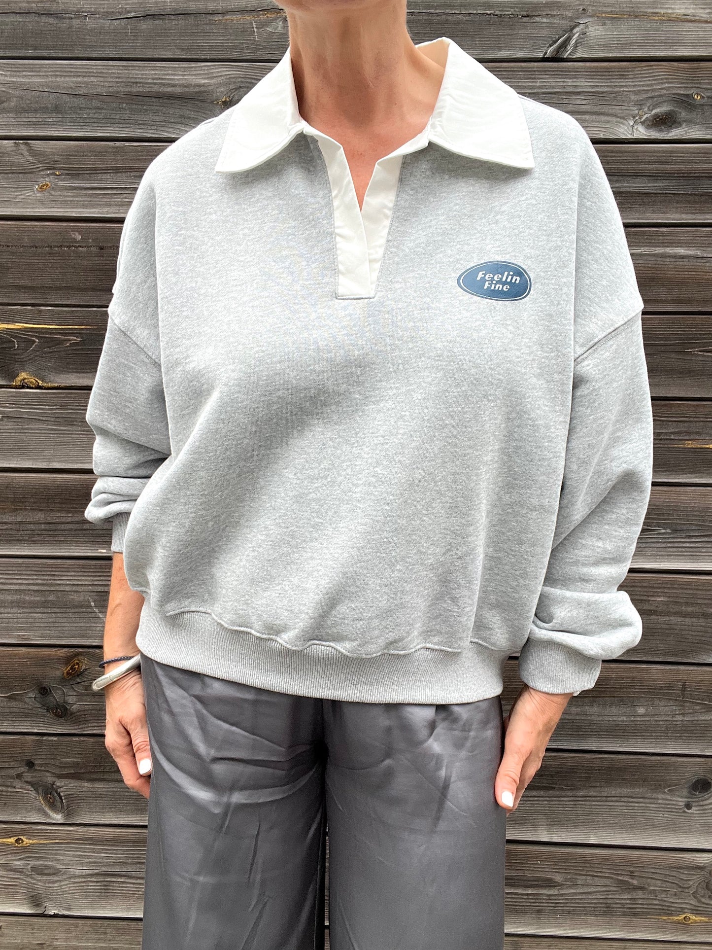 AITANA sweat col polo grey