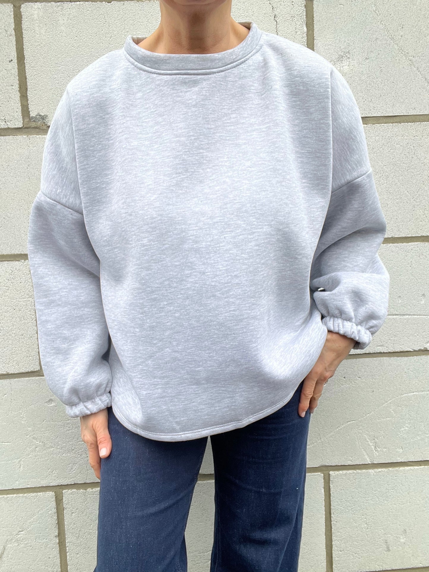 BISOU sweat brodé "BISOU" grey/navy