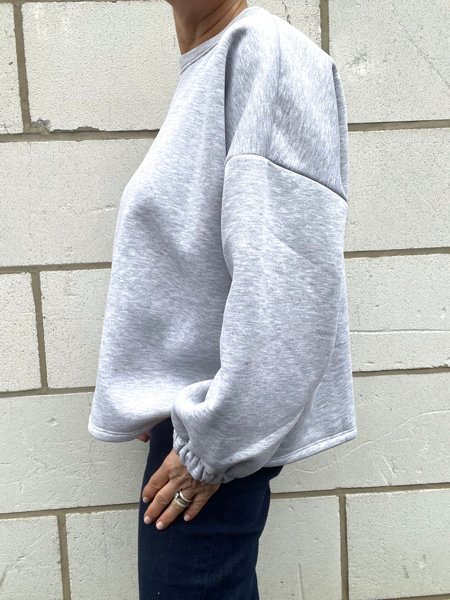 BISOU sweat brodé "BISOU" grey/navy