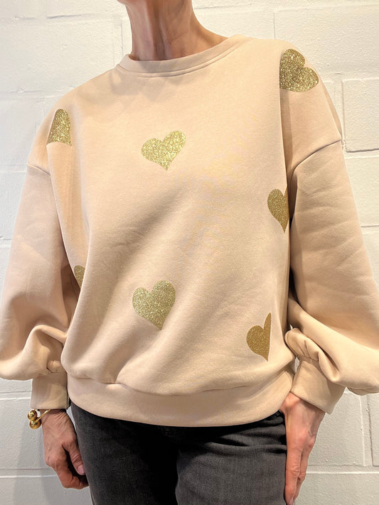 LOVELY sweat coeurs glitter