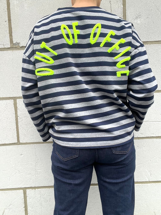 OFF sweat broderie fluo dans le dos