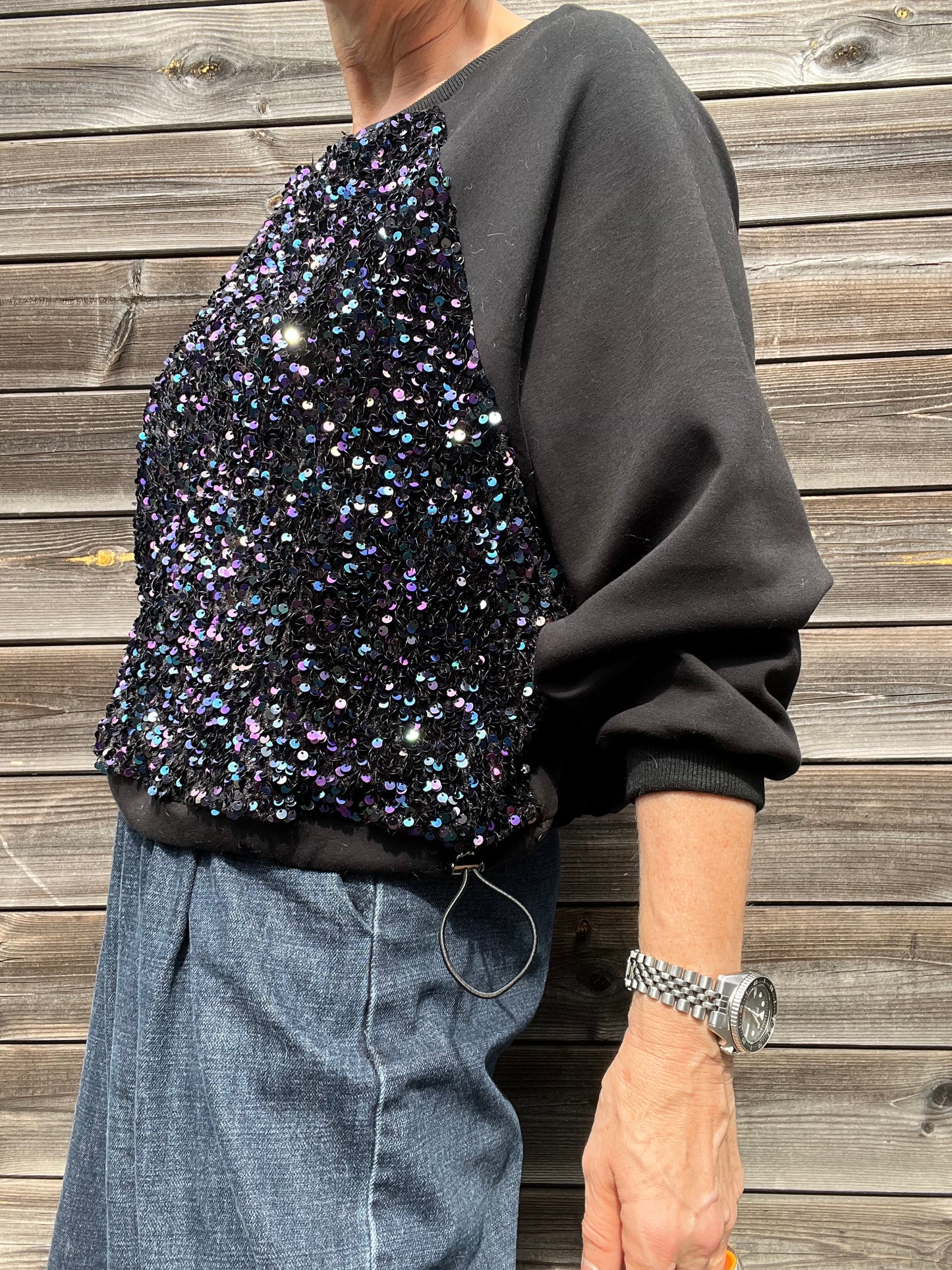 TENDERSEQ sweat paillettes black