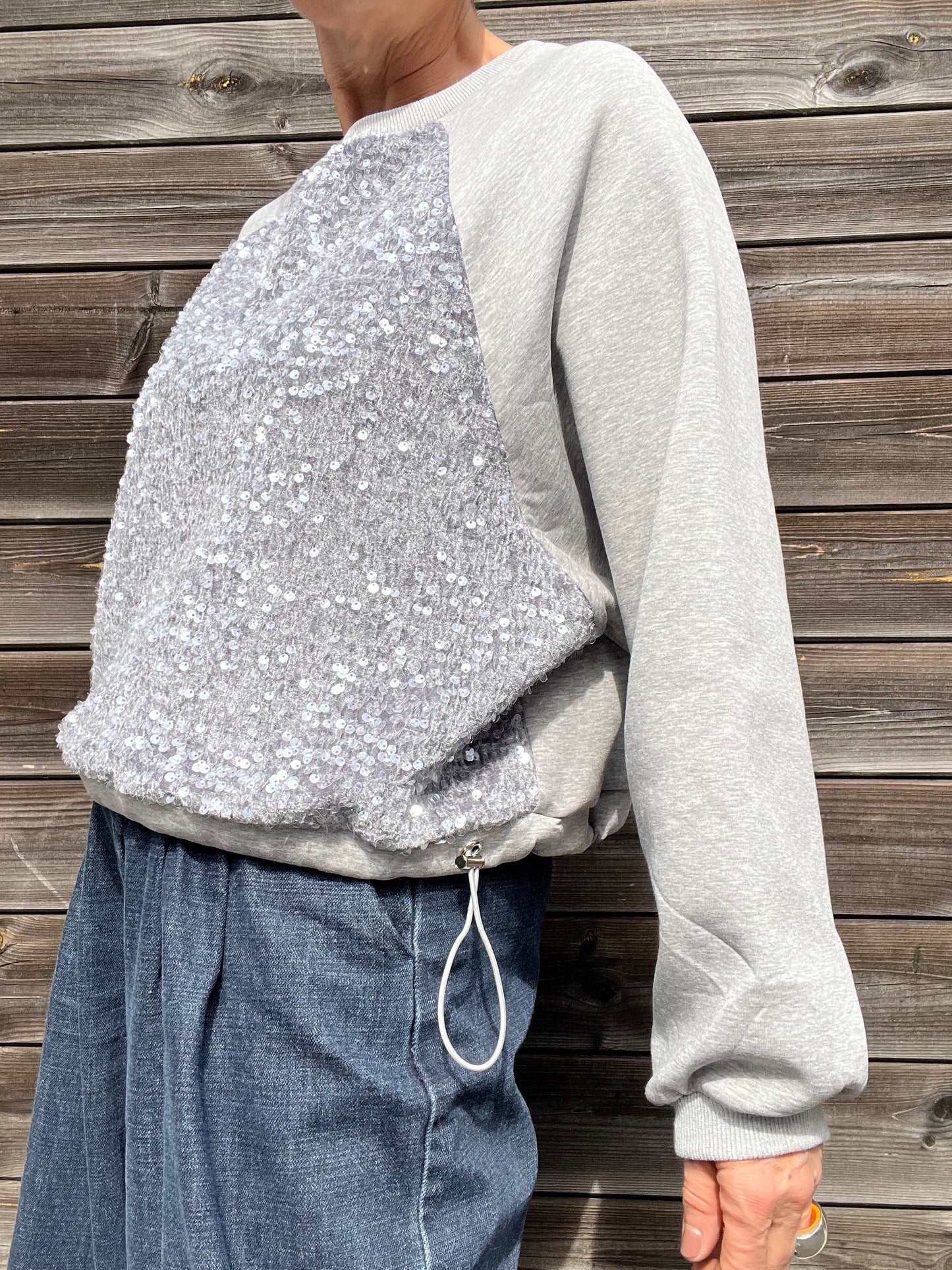 TENDERSEQ sweat paillettes grey