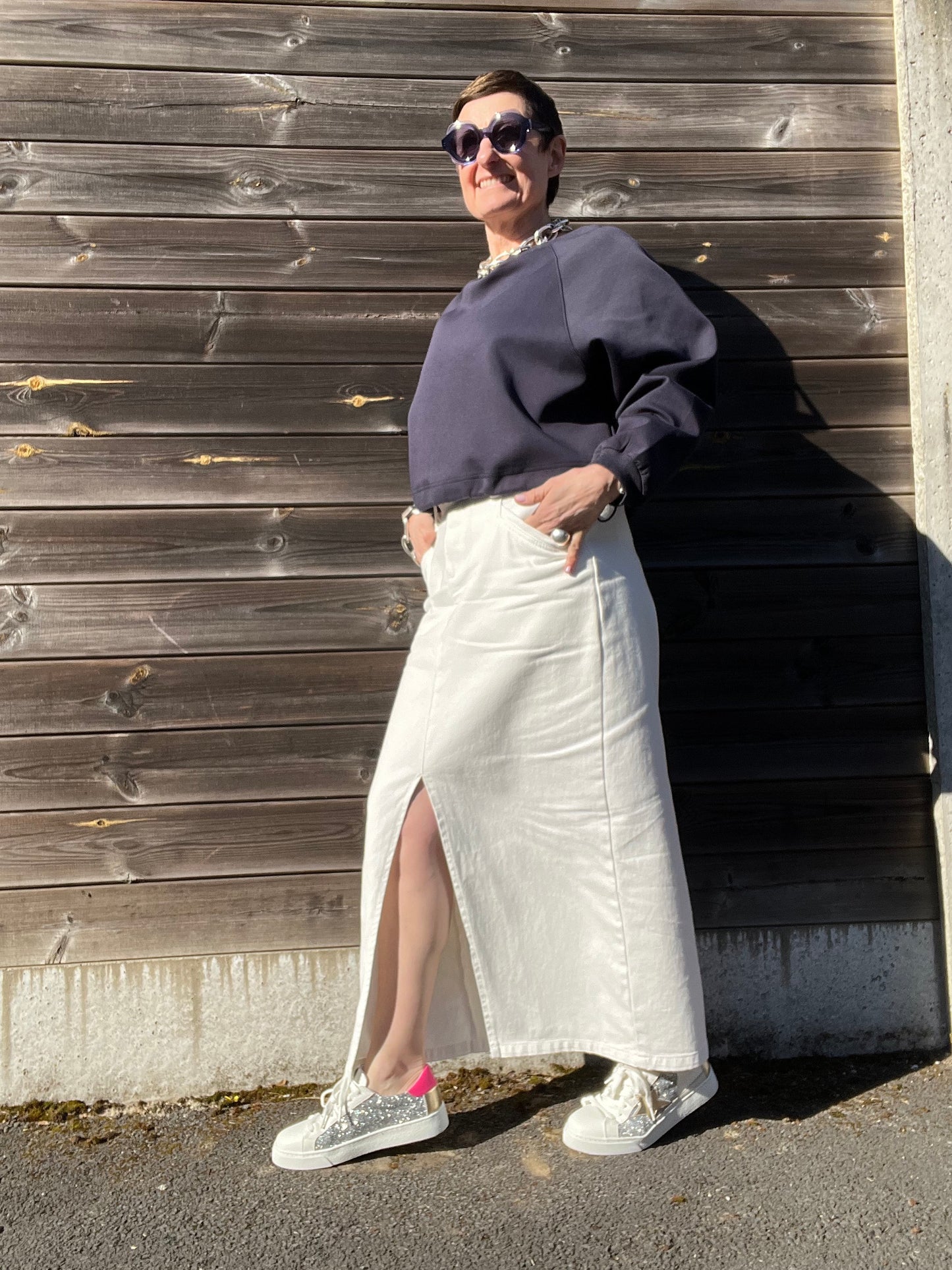 ALINE longue jupe fendue devant