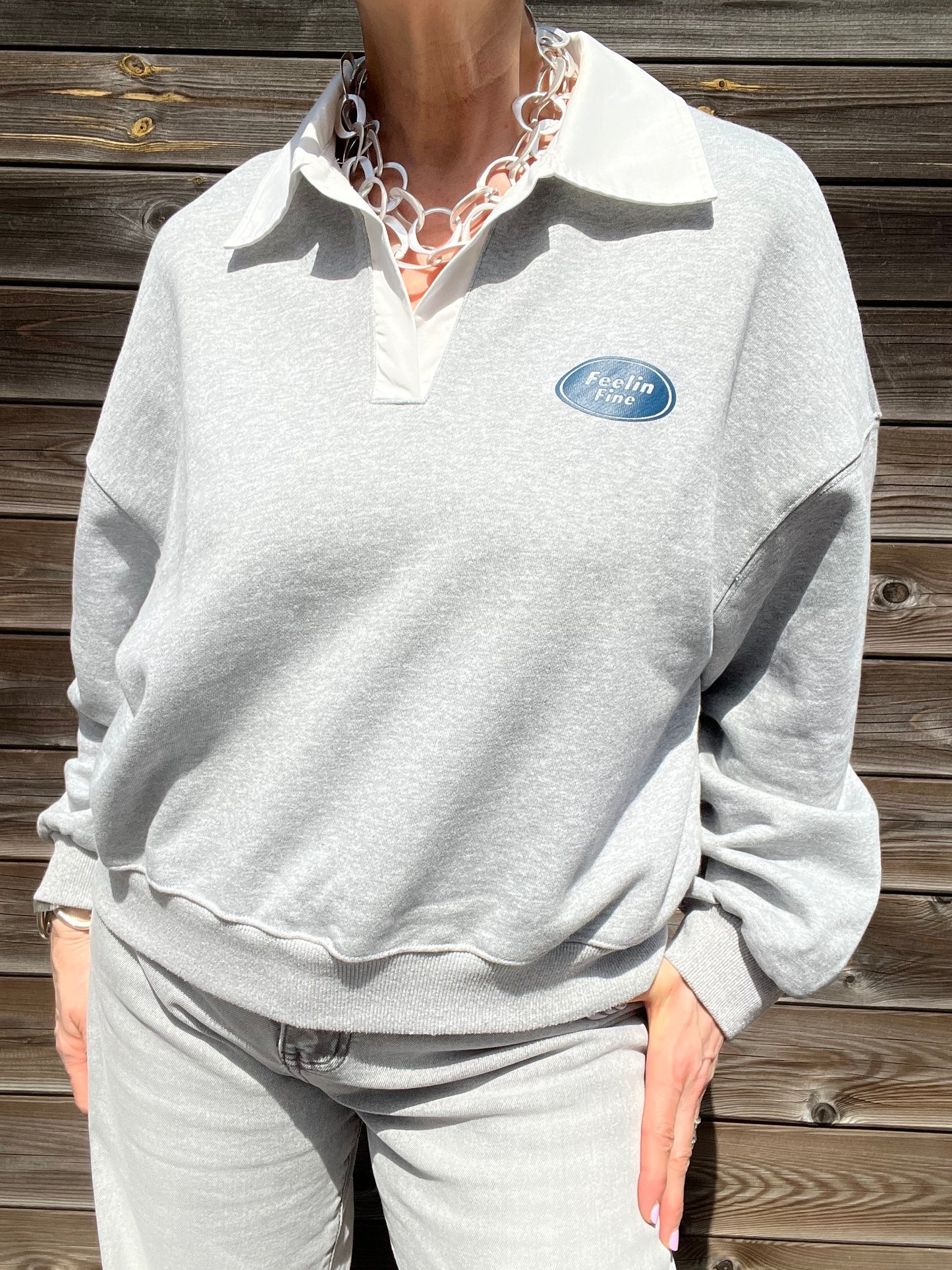 AITANA sweat col polo grey