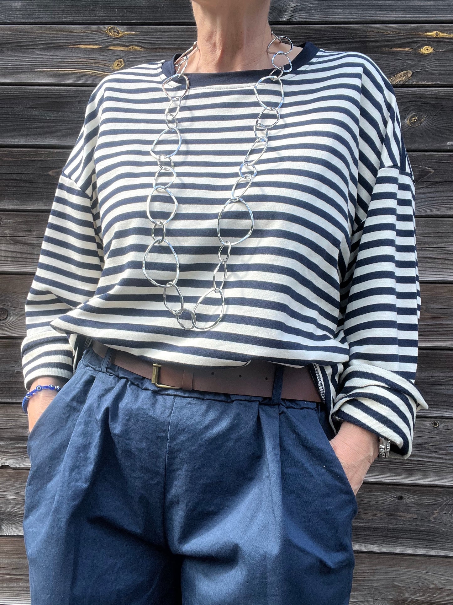 JACKPOT T-shirt marinière navy