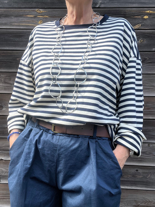 JACKPOT T-shirt marinière navy