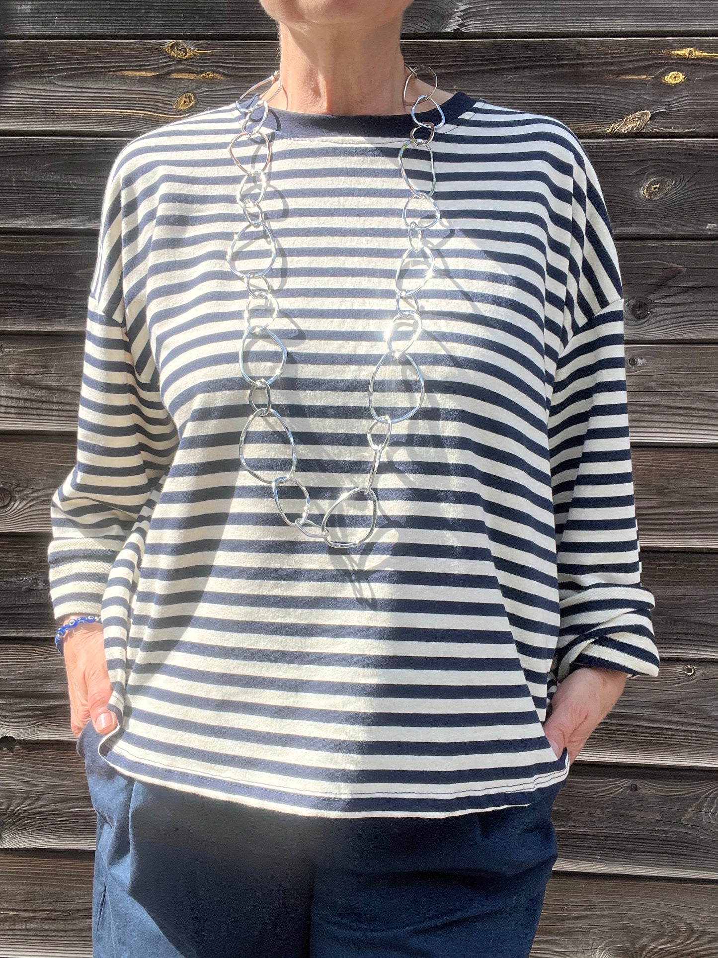 JACKPOT T-shirt marinière navy