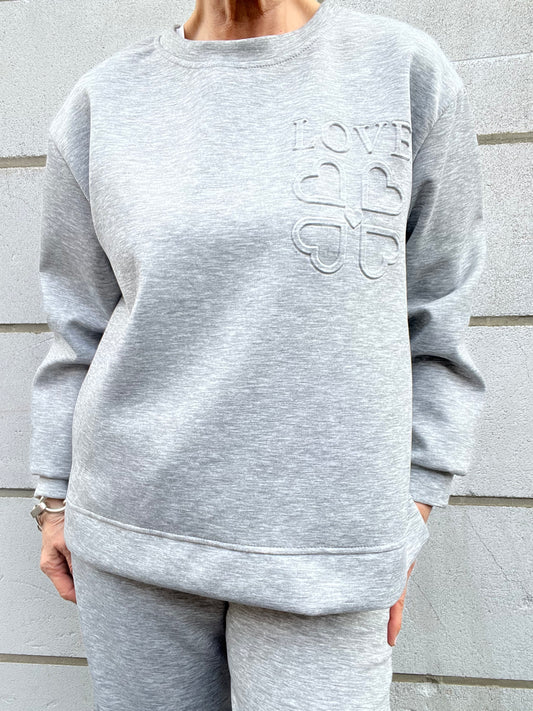 LOEVE sweat motif relief grey