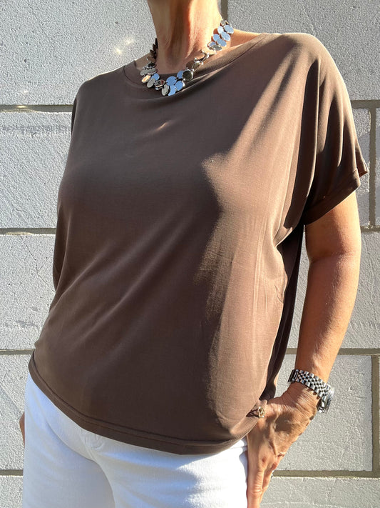 CONSTANZA t-shirt fluide choco