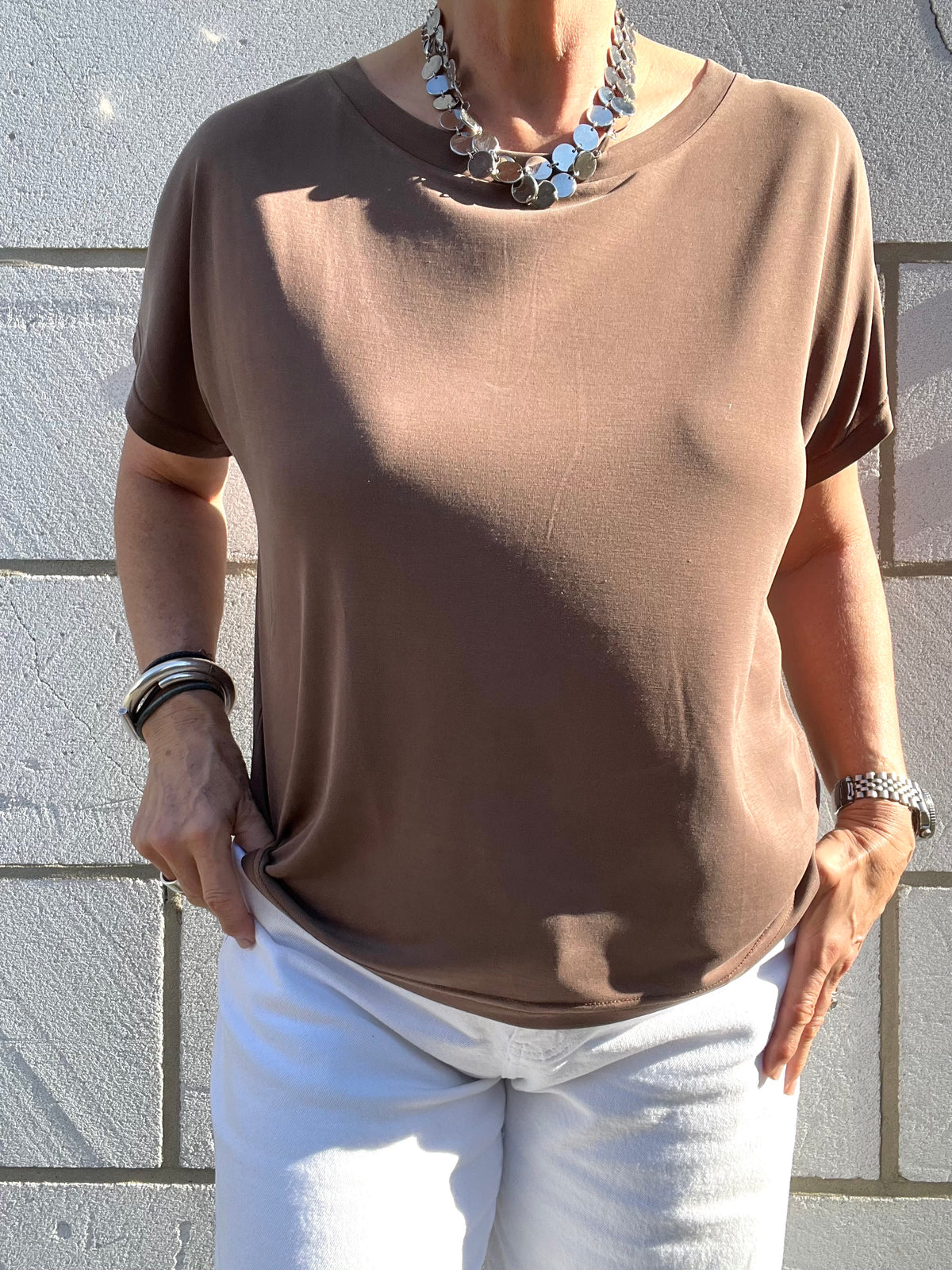 CONSTANZA t-shirt fluide choco